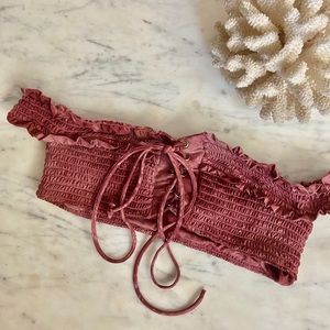 Blue Life off shoulder bikini top